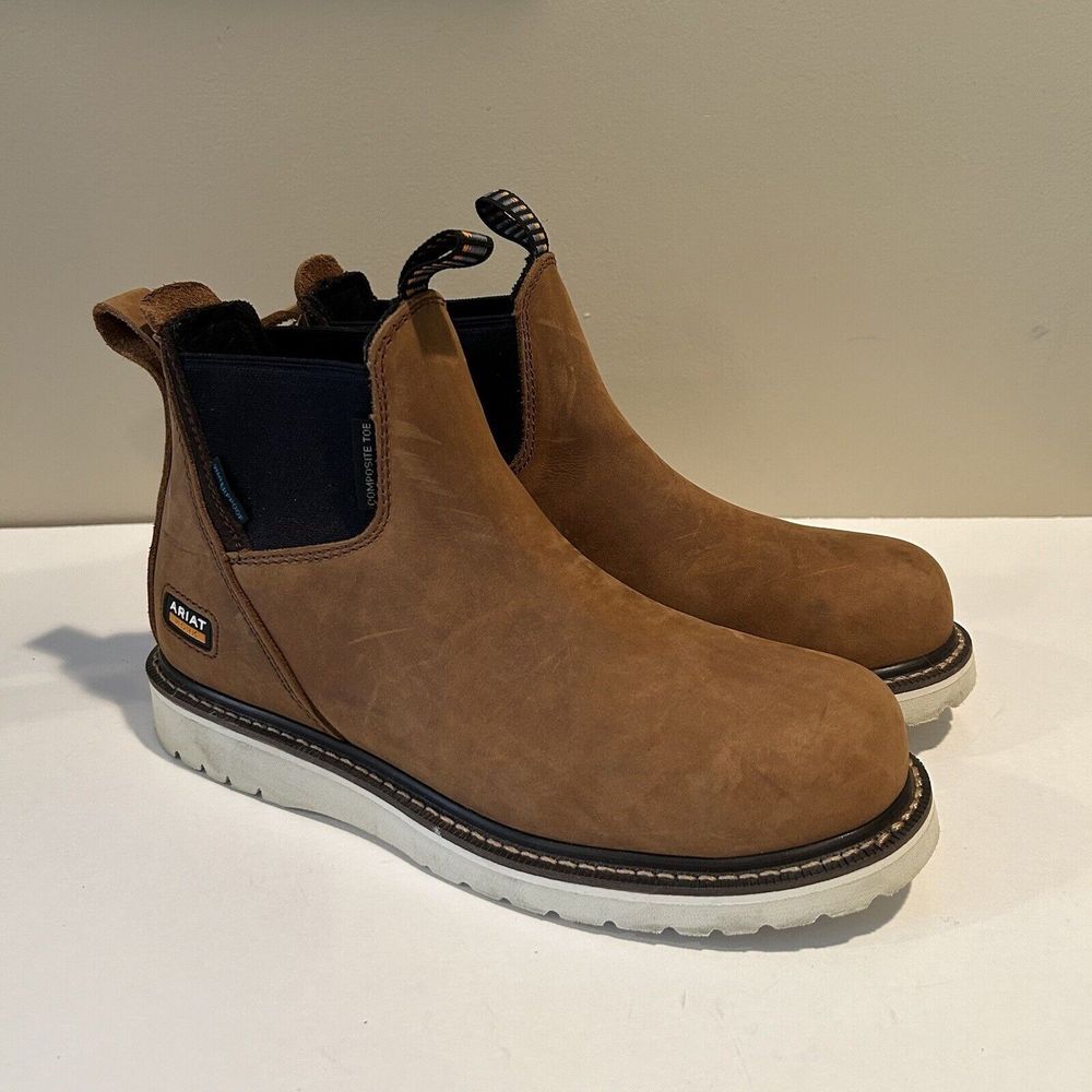 Wmns ARIAT Rebar Wedge Chelsea Waterproof Soft Toe Work Boot 8.5 B ~ Excellent